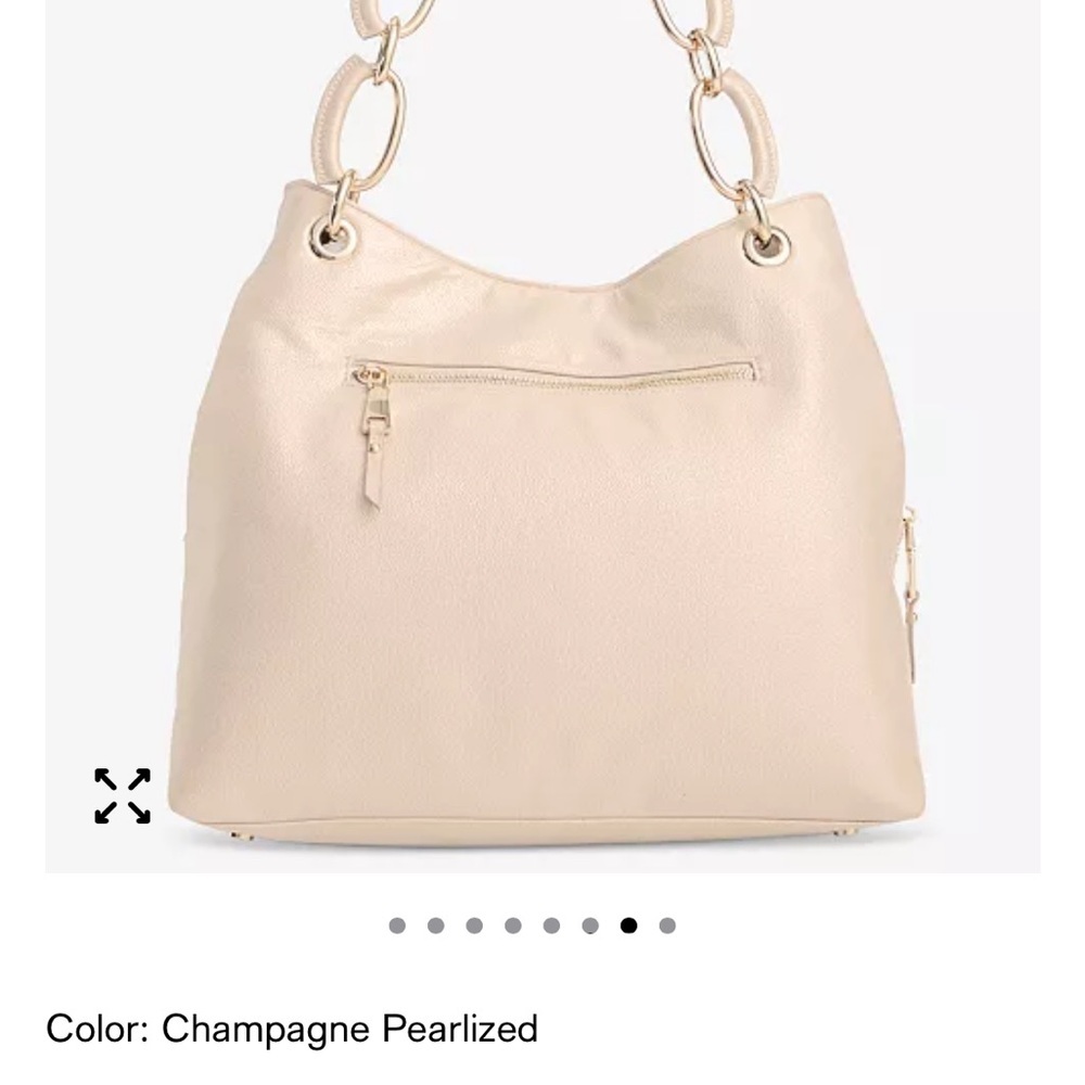 INC International Concepts Cream Shoulder Bag with Gold Accents - Picture 7 of 9